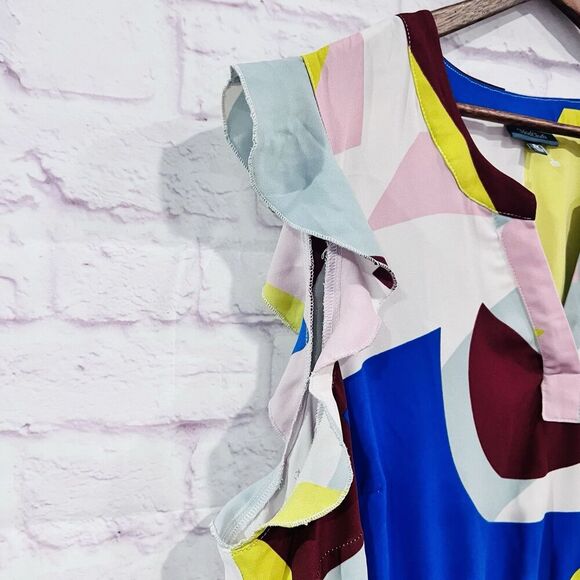 Modcloth As You Love It Ruffle Geometric Dress Boho Retro Party Dress Plus Size - Picture 5 of 10